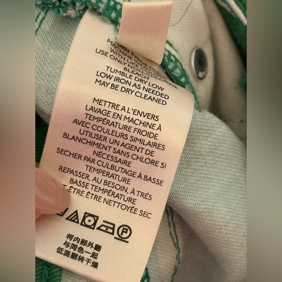 Anthropologie Maeve • NWT The Cigarette Slim Trouser Green Printed Heart Jean 26 - Picture 12 of 12